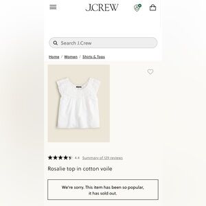 J. Crew Rosalie top in cotton voile